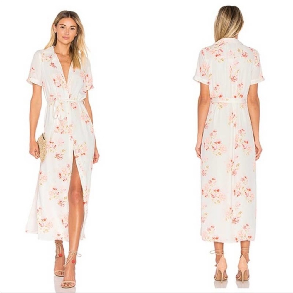 L’academie Floral Maxi Shirt Dress (Revolve)